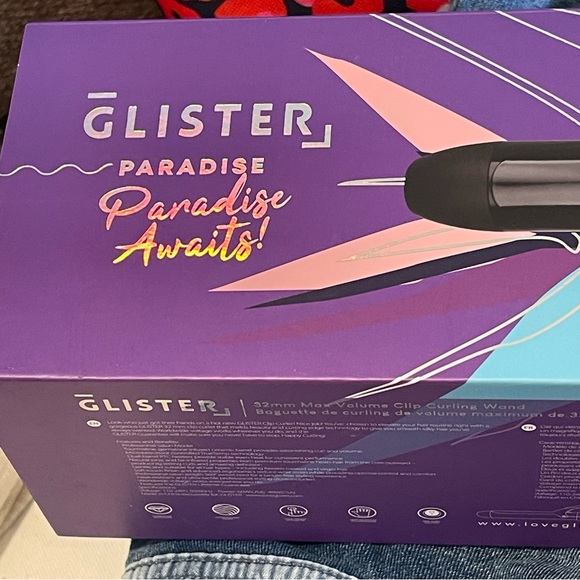NWT Glister - Paradise 32mm Max Volume Clip Curler - Ultraviolet - Picture 6 of 8
